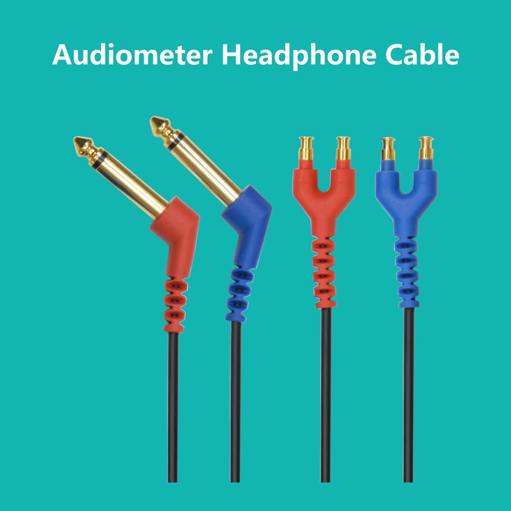 daily headset Audiometer Headphone Earphone Cable for TDH39 & DD45 Audiometric Headsets with Gold-Plated 2 x 6.35 mm Mono Jack, Length 2 Meter