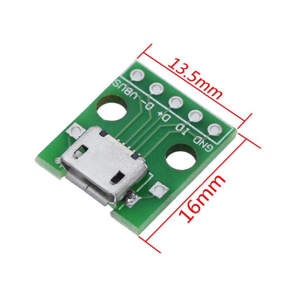 DAOKI 10Pcs DIY Male Connector/MINI Micro USB to DIP Adapter 2.54mm 5pin Female Connector B Type USB2.0 Female PCB Converter USB 3.0