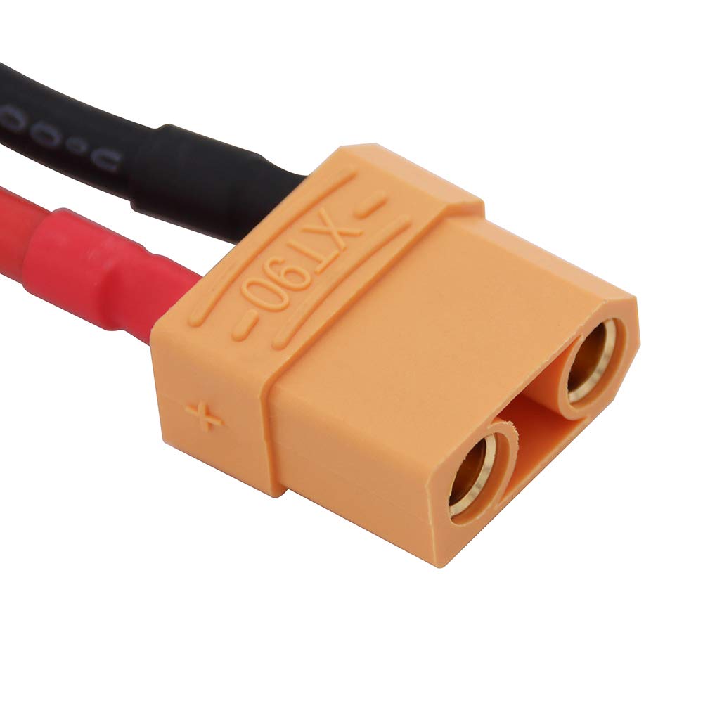 OliYin 3pcs Male T Plug to Female XT90 Connector Converter Adapter with 12awg 1.96inch Wire(Pack of 3)