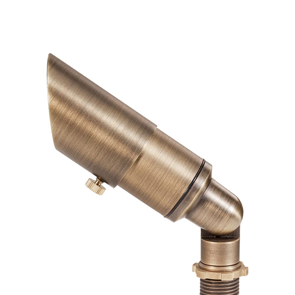 Lumen Logic Cast Brass 12V Mini Outdoor Spotlight (Bronze) with 2W 175 Lumen 2700K Warm White MR8 LED Bulb for Low Voltage Landscape Lighting