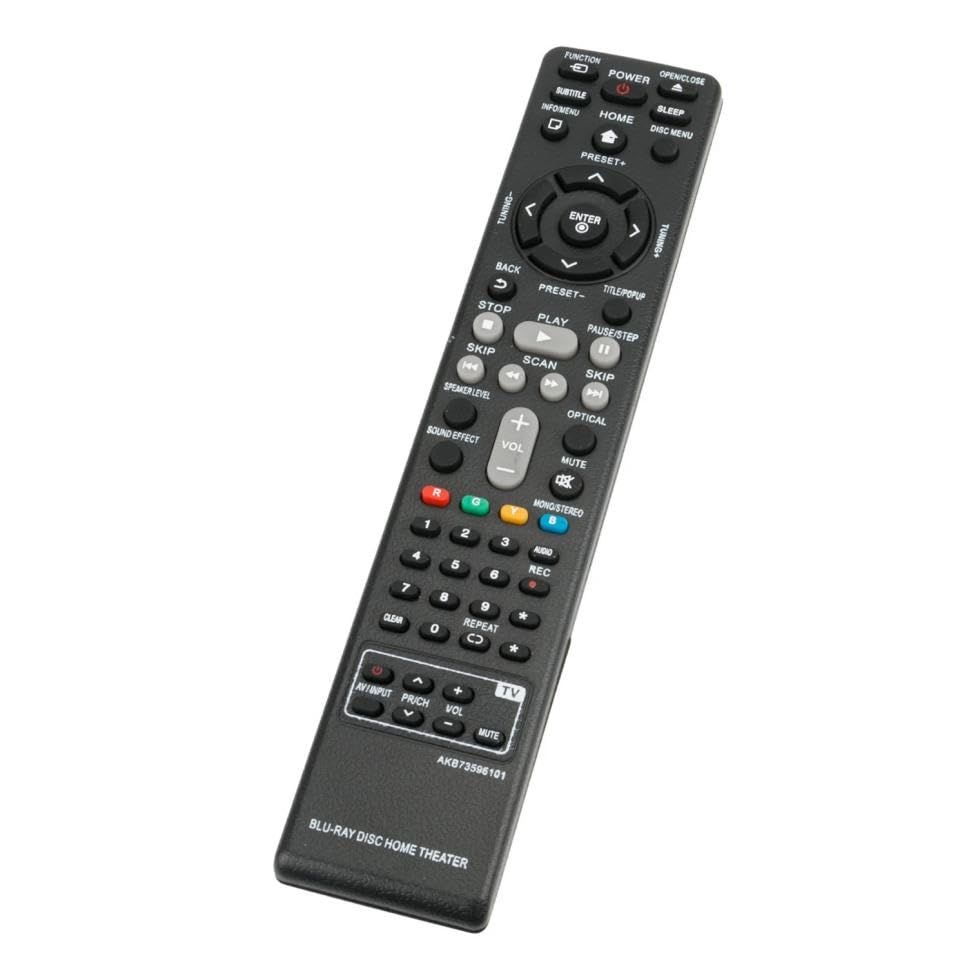 AKB73596101 Remote Control for LG Blu-Ray DISC DVD Home Theater Cinema System in Living Rooms or Rooms, No Programming or Pairing Needed, Replacement