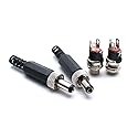 Hxchen 2 Sets 5.5mm x 2.5mm Male DC Power Plug Connector & Screw Lock Female Panel Socket Mount Adapter