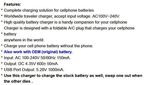 Universal External Desktop Wall Battery Charger Power Adapter Compatible with Alcatel GO FLIP 4044N Cellphone