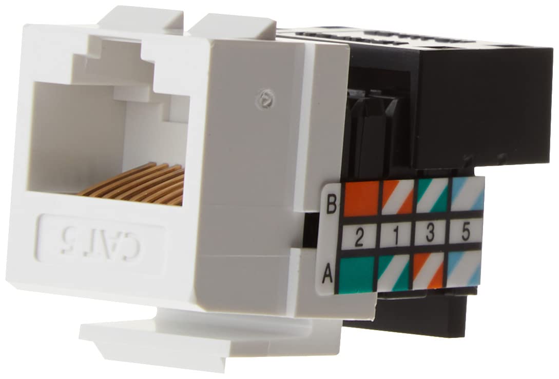 Leviton Category 5 QuickPort Connector, CAT 5, 41108-RW5, White