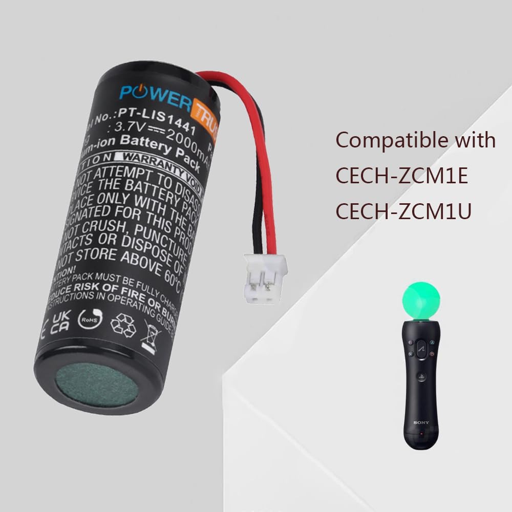 PowerTrust LIS1441 Battery for Sony CECH-ZCM1U PlayStation Move Motion Controller PS3 Move 4-168-108-01 4-195-094-02 LIP1450