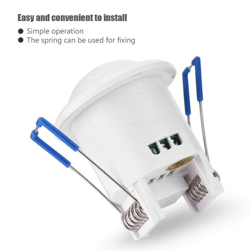 Automatic Infrared Motion Sensor with Time Delay, 360 ° Recessed, for Corridors, Bathrooms, Basements, Warehouses, Garages and Other Places,