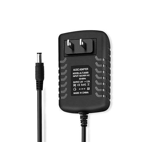 24V 0.5A 500mA DC Power Supply Adapter, AC 100-240V 50-60Hz to 24 Volt 0.5Amp Transformer, DC 24V Power Cord 5.5mm x 2.5mm Barrel Plug for LED Strip…