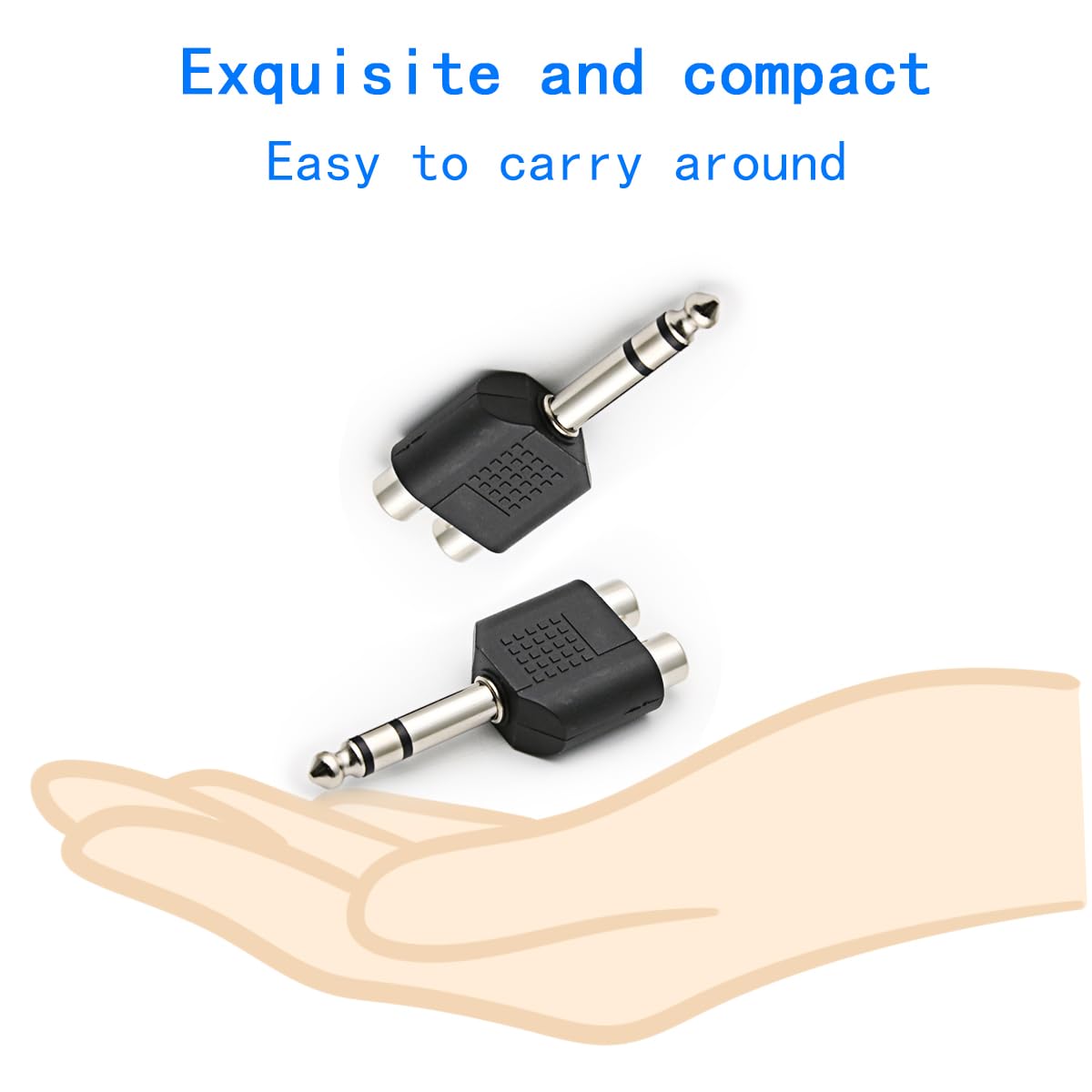 ZJKJHJY 3pcs 1/4" 6.35mm/6.5mm Stereo Male to Dual RCA Female Adapter Stereo Male to Dual RCA Female Audio Adapter for Sound Equipment (Double