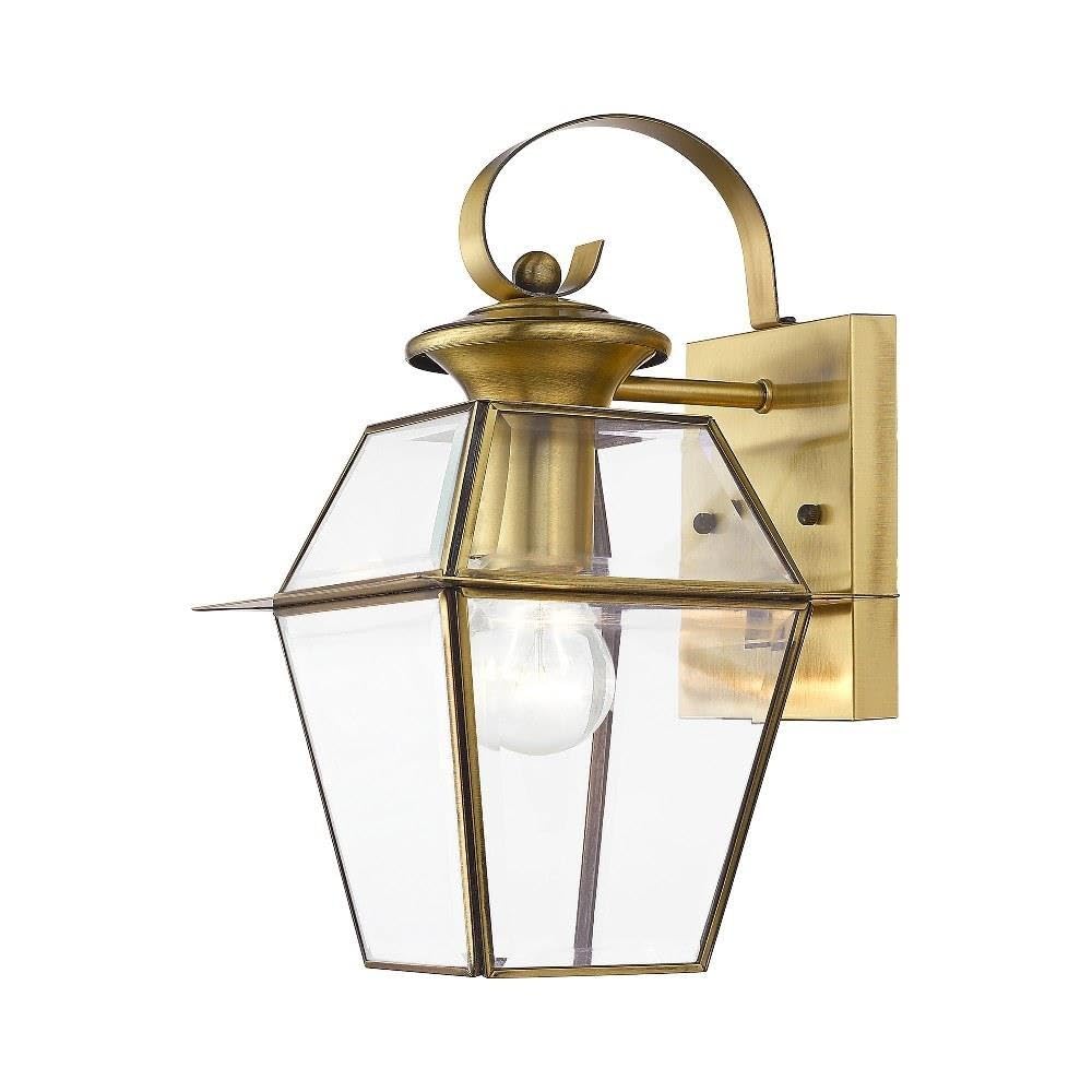 Livex Lighting 2181-01 Westover 1-Light Outdoor Wall Lantern, Antique Brass