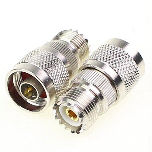 exgoofit N Male to UHF Female Pack 3pcs RF Antenna Coaxial Coax Adapter SO-239 Jack Coax Adapter SO239 Connector