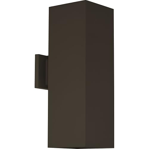 Square Collection 6" Aluminum Outdoor Up/Down Wall Lantern Light Antique Bronze