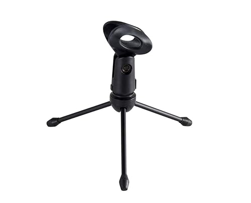Gator Frameworks Mini Tripod Desktop Microphone Stand with Clip for Wired Mics and Collapsible Legs (GFW-MIC-0250)