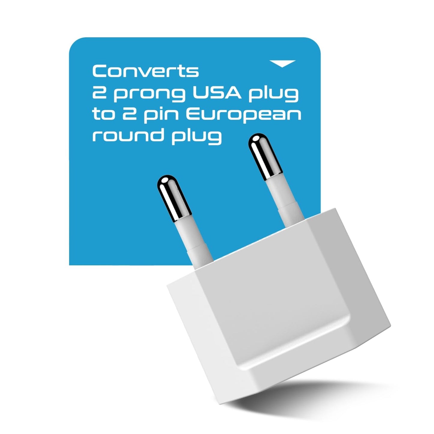 Ceptics European Travel Plug Adapter - Converts USA to EU, Asia and Italy Outlet - Type A to Type C converter - Use in Germany, Spain, & More - 6-Pack
