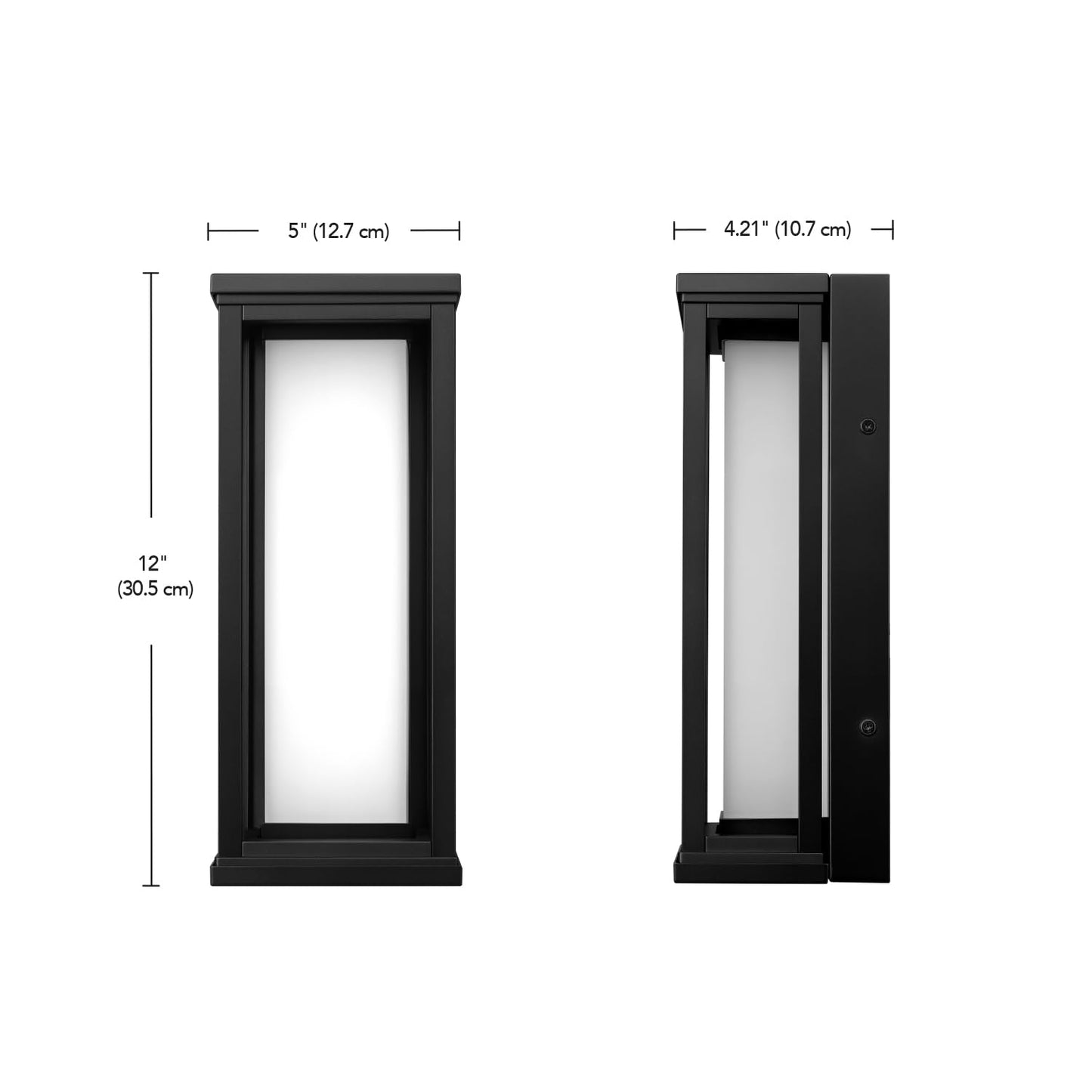 Globe Electric 12W LED Integrated Matte Black Outdoor Wall Sconce with Frosted Glass