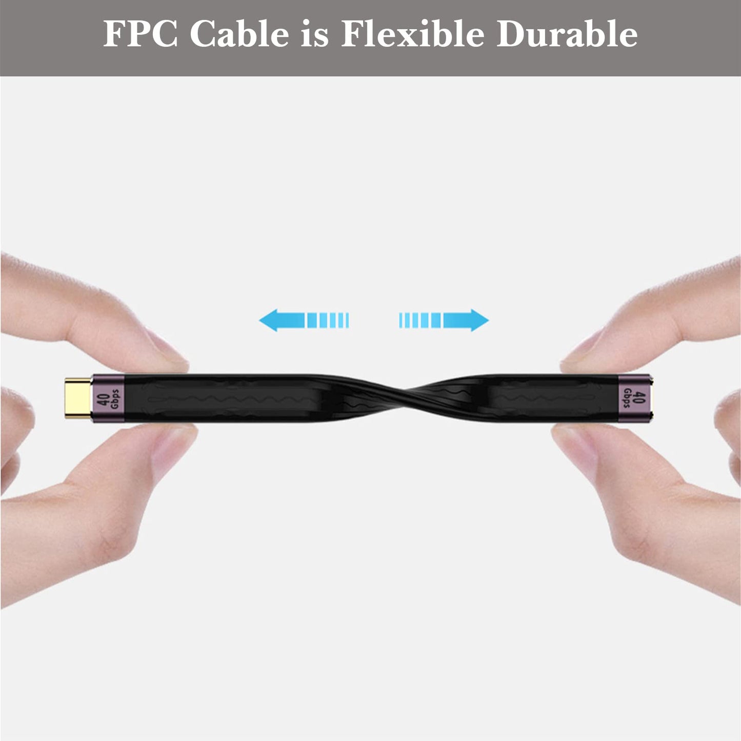 YoungSelly USB C Female to USB C Male Cable,USB4 / Thunderbolt 4 Cable 100W,40Gbps Data Transfer Sync, Short USB C Cable Supports 8K Display