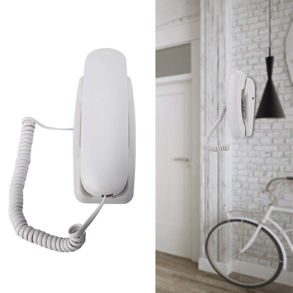 Wall-Mounted Landline Telephone, Family Hotel Desktop Landline Telephone.(White)