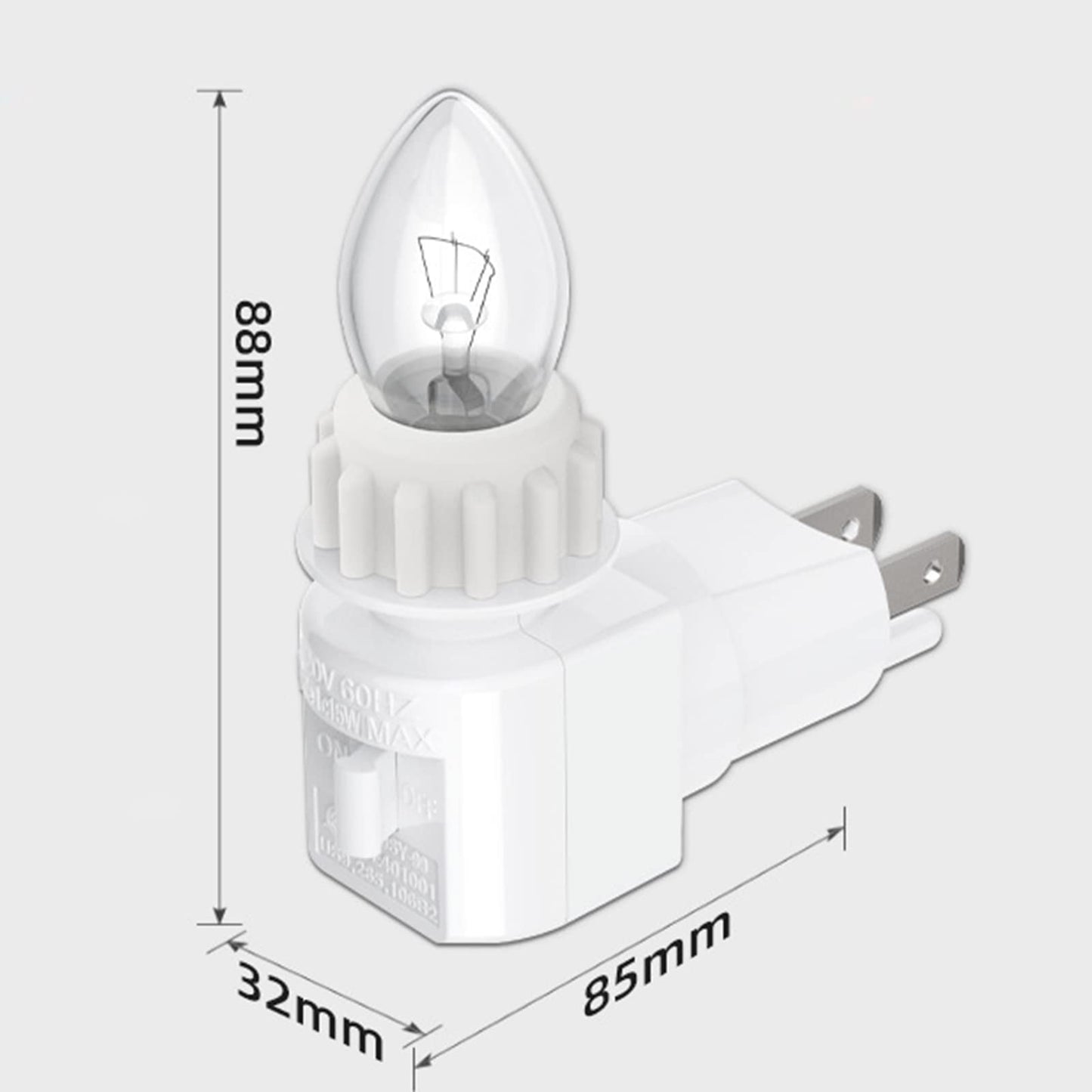 TWDRTDD Night Light Plug in Base, 360° Rotatable Waterpfoof Nightlight with On/Off Switch for Himalayan Salt Wall Lamp,Wall Light (White)