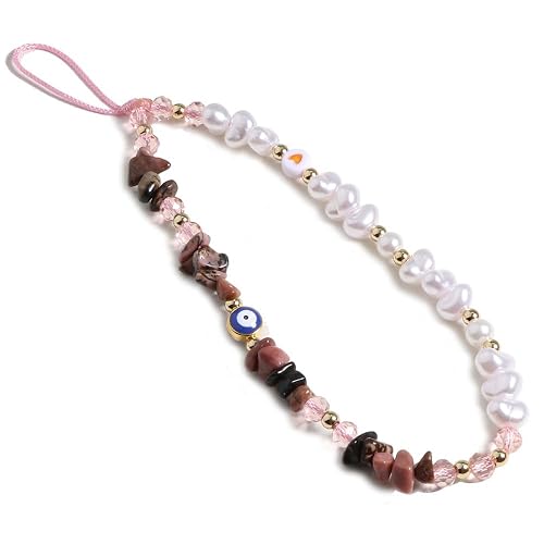 SKIRIFLA Evil Eye Phone Charm Strap, Evil Eye Phone Lanyard Crystal Strap, Cute Beaded Charm Aesthetic,Beaded Chain Preppy Charms Kawaii Keychain -21