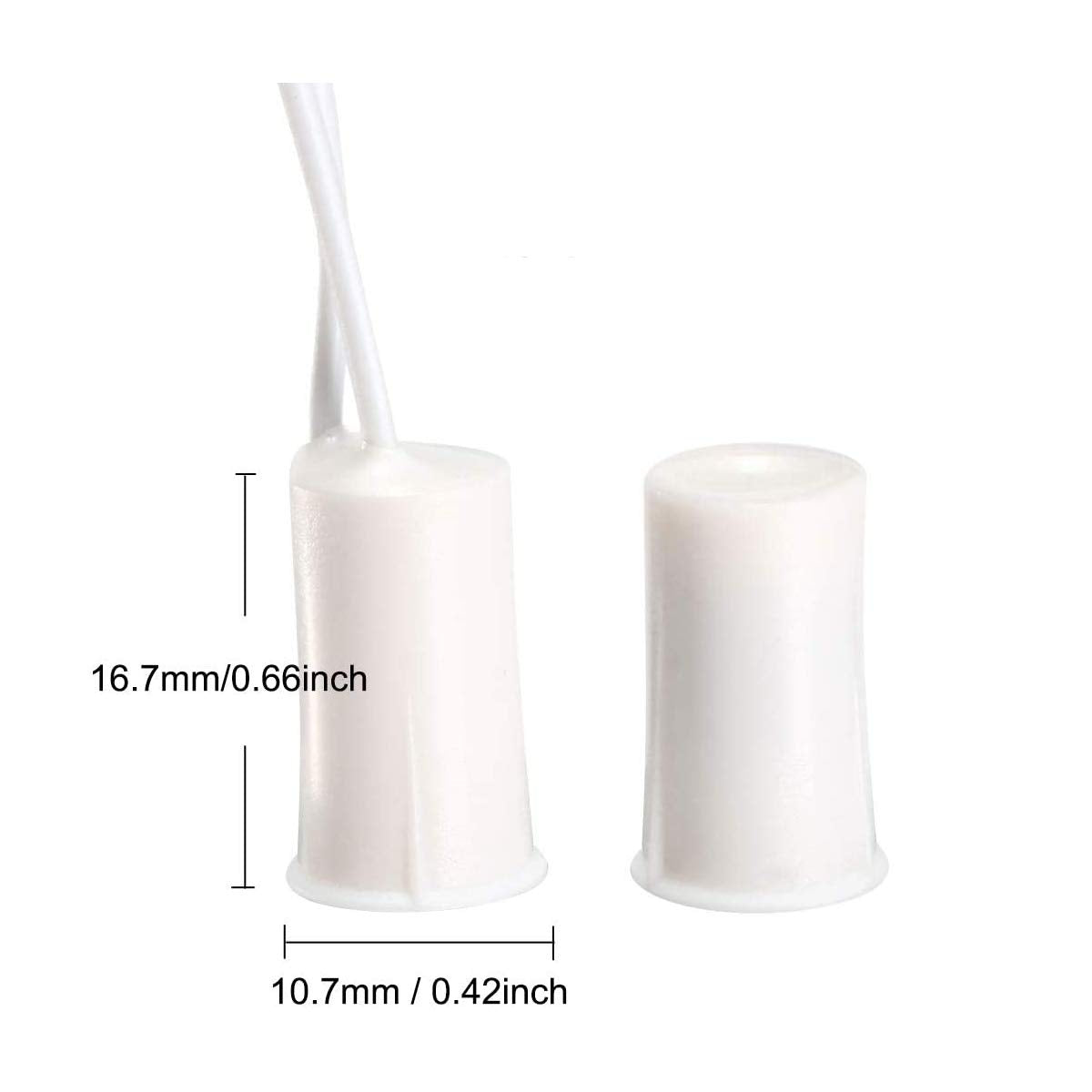 PEN RC-33 NC Recessed Wired Security Window Door Contact Sensor Alarm Magnetic Reed Switch White - (6 Sets)