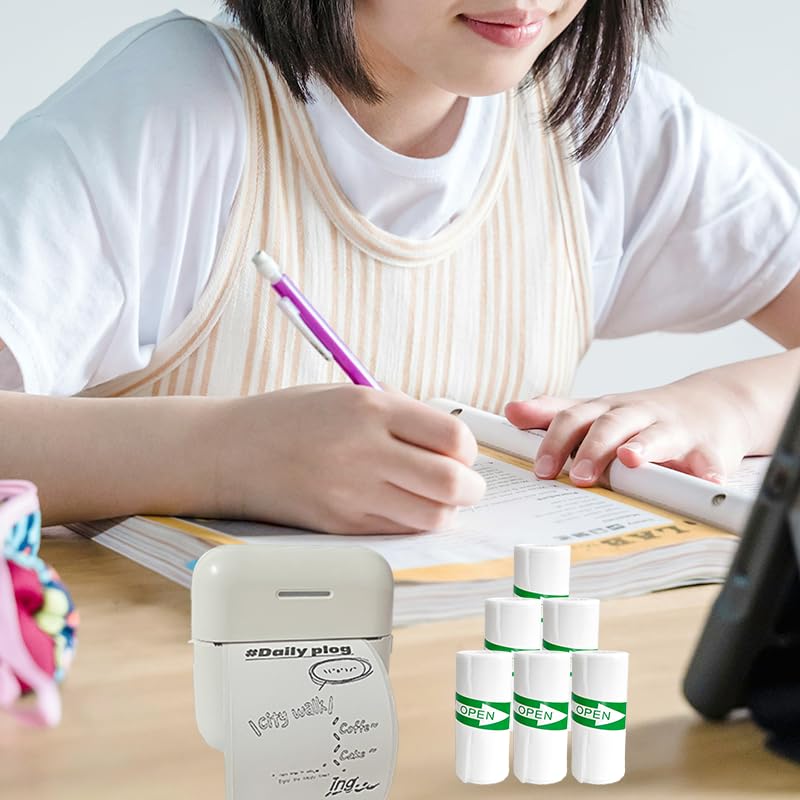 EUDORALIFE 25PCS Mini Printer Paper, Mini Thermal Printer Paper, Thermal Sticker Paper, Mini Thermal Printer Sticker Paper, Ldeal for Photos