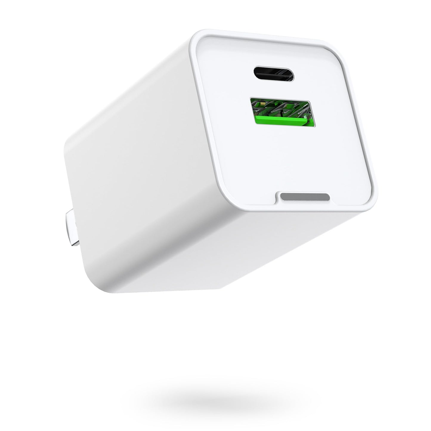 35W GaN USB-C USB-A Fast Charger, PD 3.0 Wall Adapter, Travel-Size Dual-Port Power Block Compatible with iPhone 17/16/15/14, Galaxy S25/S24/S23/S22