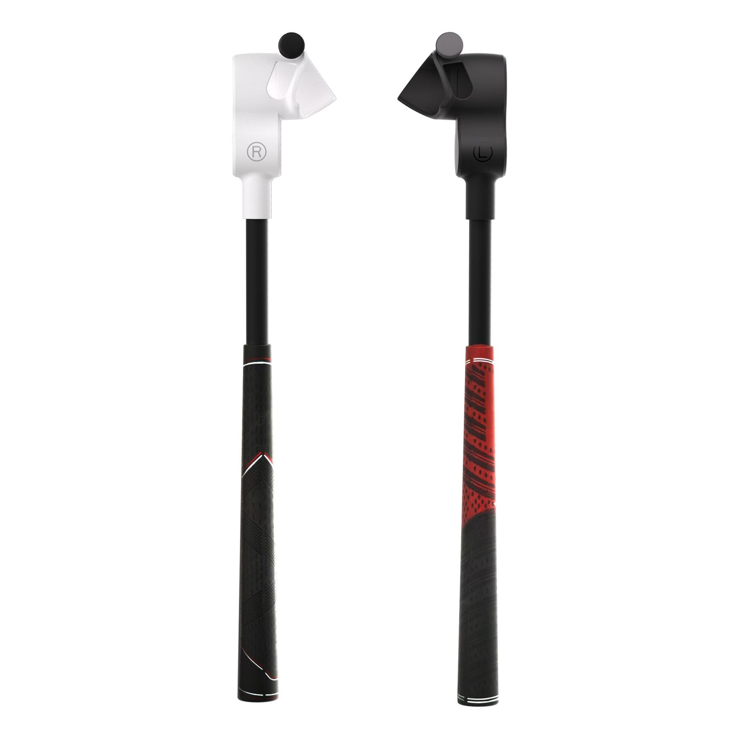 WOUMNTT Golf Club Attachment Compatible with Meta Quest 3/3S Controllers, Left & Right VR Golf Handle Accessory with Non-Slip Rubber Grip, Realistic