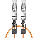 CHUANGSUTON 10G SFP+ DAC Twinax Cable, Passive, Compatible with Cisco SFP-H10GB-CU30CM, Ubiquiti UniFi, Fortinet and More, 0.3 Meter, Orange Color