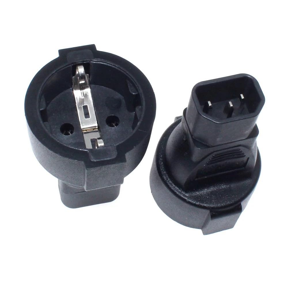 Toptekits C14 to Euro Schuko Female Power Converter Travel Plug Adapter,IEC 320 C14 Male to Europe Schuko Female Socket Electrical Adapters,Cee7…