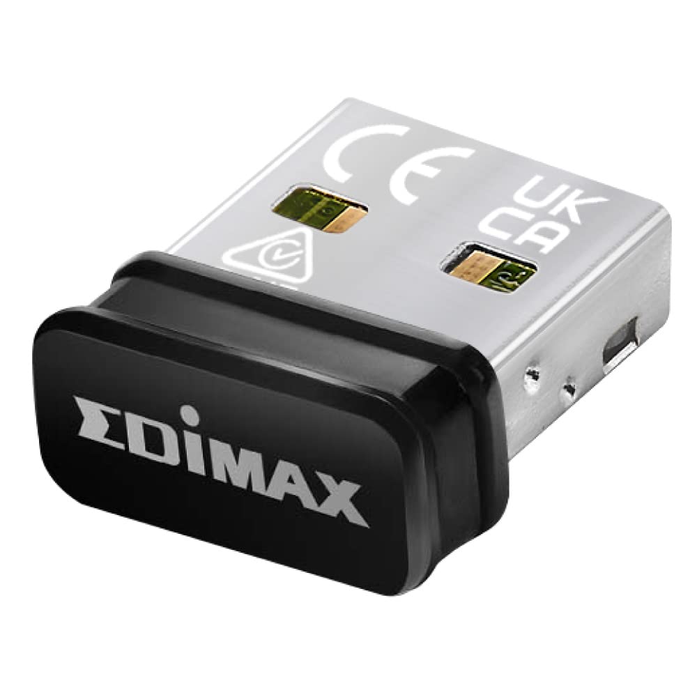 Edimax Wi-Fi 5 802.11ac Nano AC600 Dual-Band (2.4Ghz / 5Ghz) Adapter for PC USB Nano Dongle, Windows, Mac OS, Linux, EW-7811ULC
