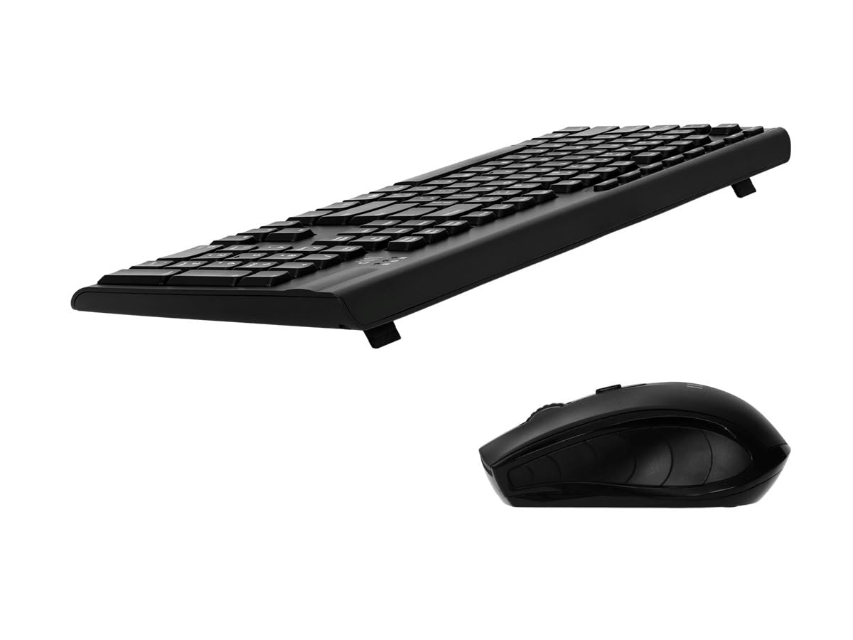 Monoprice Wireless Membrane Keyboard and Optical Mouse Combo, Full?Size 104?Key Keyboard, 2.4 GHz Wireless Receiver, for Both Home and Office Use
