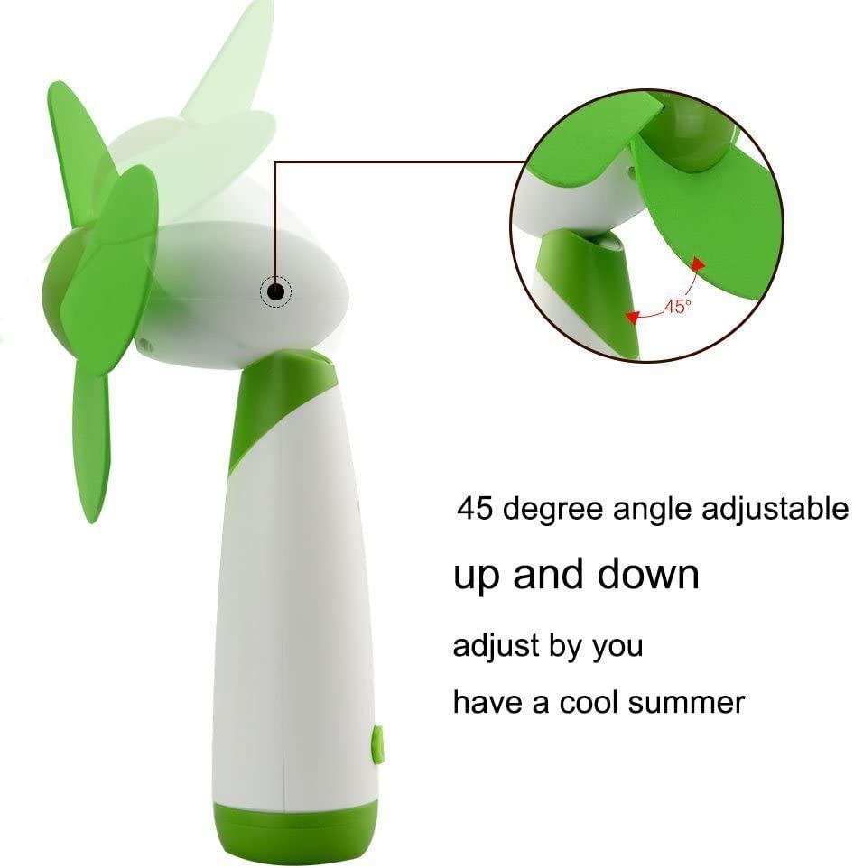 JDYYICZ Mini Handheld Fan Personal Fan Battery Soft Foam Blades Powered for Home and Travel (Green 1pcs)