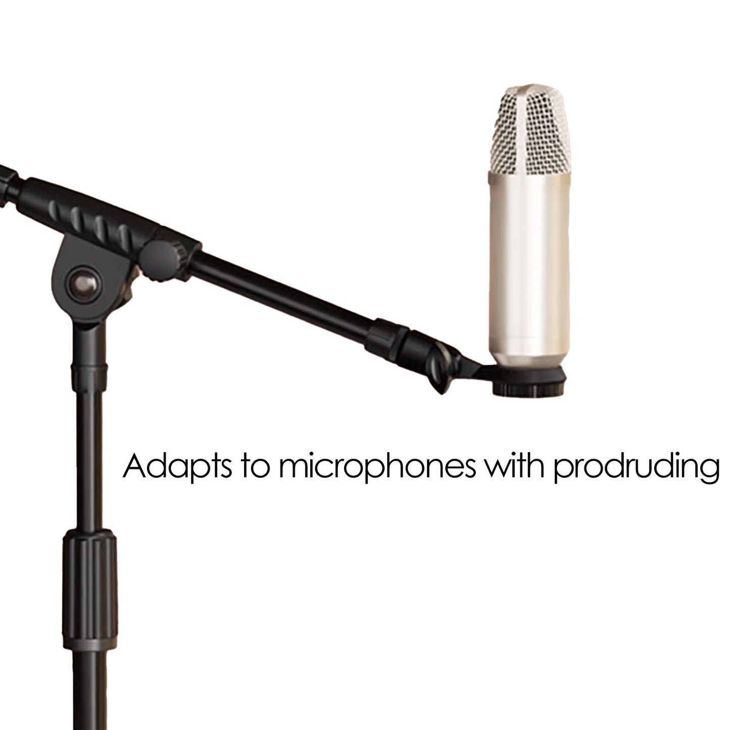 HLGHLG Short Video Mic Clip, 270° Rotatable Microphone Holder with 3/8" Conversion Nut, Shockproof Stand Adapter for 0.9-inch (22mm) Condenser Mics