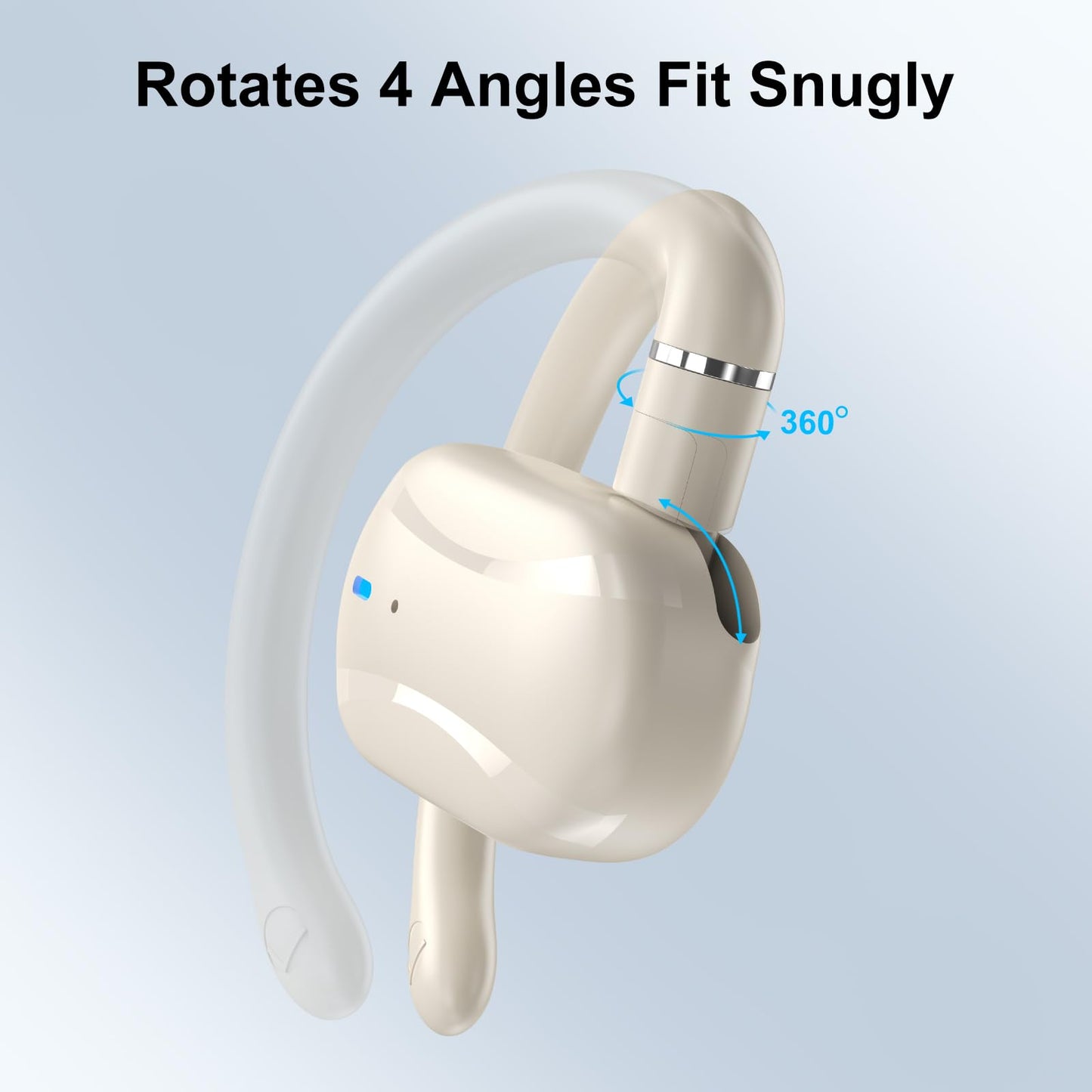 SIXTHGU Open Ear Headphones, Wireless Earbuds Lightweight Adjustable Ear Hooks, Ultra-Comfort, Powerful Sound, Clear Calls, IP55, 36H Playtime…