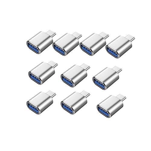 MINCHEN Type C Male to USB3.0 Adapter 10 Pack, USB Female to USB C Male Converter, USB Type C Connector Charge & Data Sync for Laptop Car Charger…