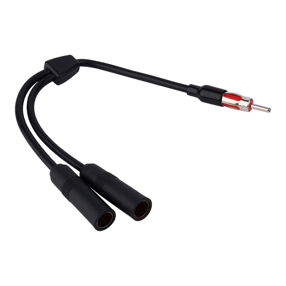 Car AM FM Antenna Splitter Adapter Car Auto Radio Antenna Splitter Stereo Cable 1 Male to 2 Female Y Adaptor Connector for Car Truck Vehicle Radio