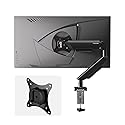 FULKUN Single Monitor Mount Stand - Full Motion Articulating Arm with Gas Spring,17-32 inch Computer Screen Mount, VESA 75x75/100x100, Clamp/Grommet