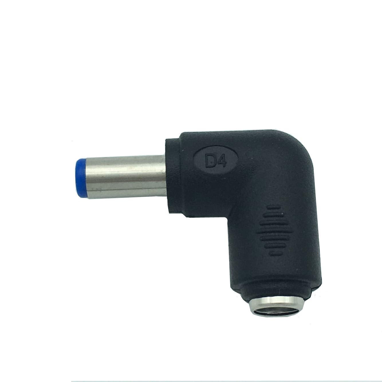 Traovien 2Pcs 5.5mm x 2.1mm Female to Male Plug 90 Degree Angle DC Power Converter Adapter for Universal Laptop Interface Power Cable Connector