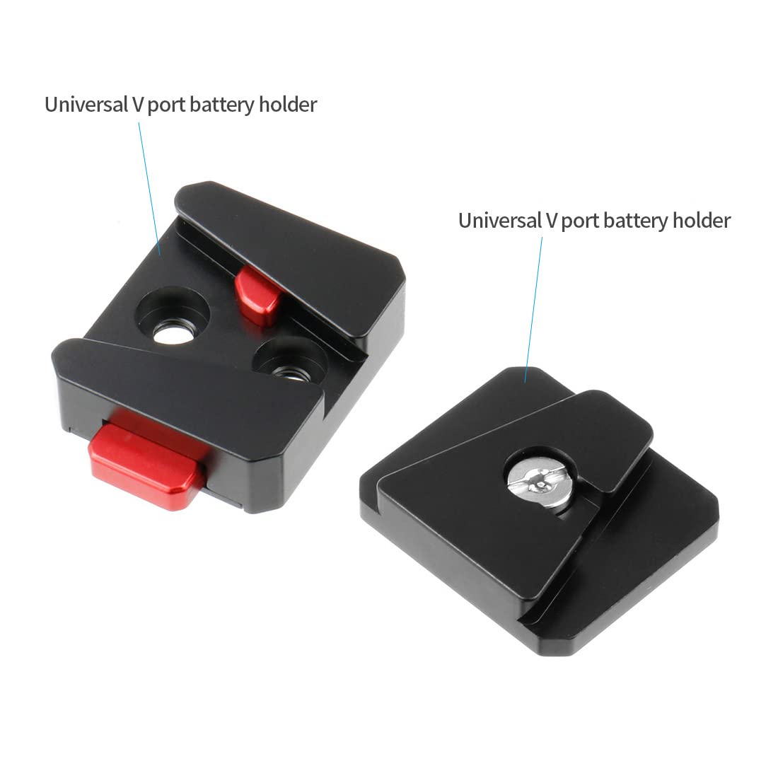 NovelGoal Camera V-Lock Assembly Kit Quick Release Plate Clamp CNC Aluminum Alloy 1/4 Screw for Tripod Gimbal Camera Accessories