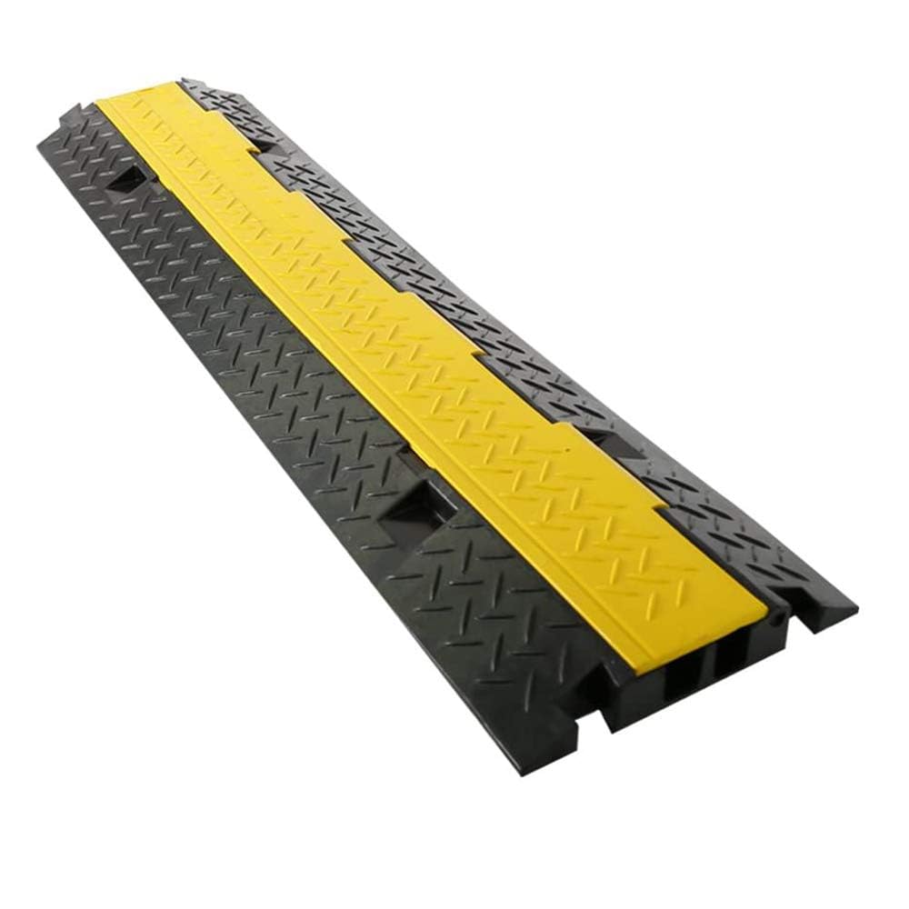 Pyle Durable Cable Protective Ramp Cover - Supports 44000lbs Dual Channel Heavy Duty Cord Protection w/Flip-Open Top Cover, 39.4” x 9.64” x 1.57”