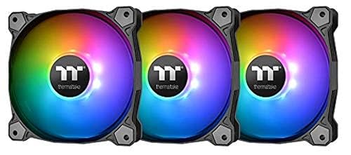 Thermaltake Pure 14 ARGB 5V Motherboard Sync/Analog Controller 16.8 Million Colors 9 Addressable LEDs 140mm Hydraulic Bearing Case/Radiator Fan, 3