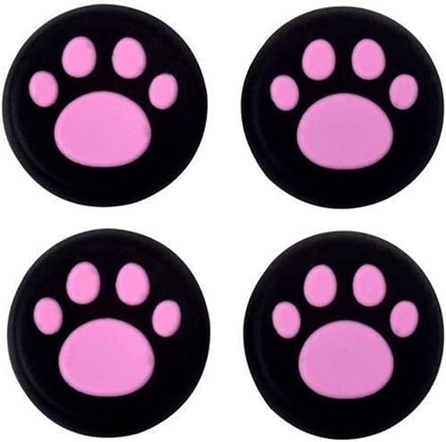 Neuvikter 4 Pcs for PS4 PS3 PS2 Xbox 360 ONE Controller Rubber Silicone Cap Thumbstick Thumb Stick X Cover Case Skin Joystick Grip Grips (Black Pink)