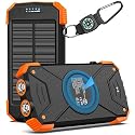 BLAVOR Solar Power Bank 10,000mAh, Portable Wireless Charger, 20W Fast Charging External Battery Pack with USB C for Cell Phones, Solar Panel Charging