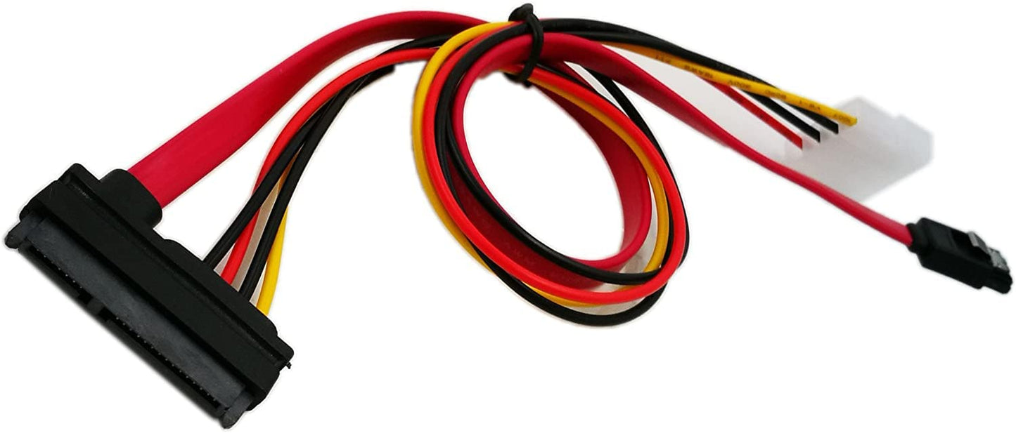 zdyCGTime 15-Inch SATA Serial ATA Data and Power Combo Cable(SATA22Pin to Data+Power)