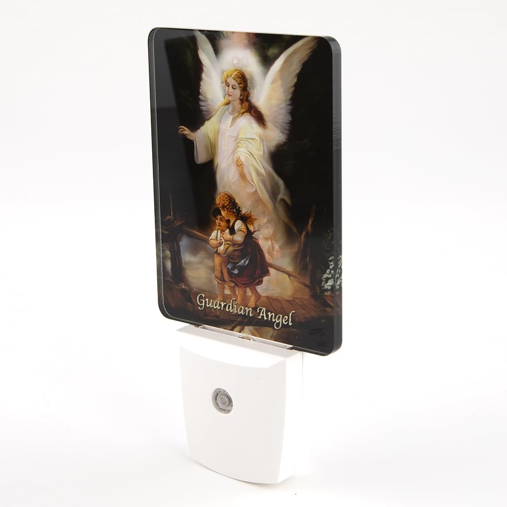 THE SAINTS COLLECTION Guardian Angel Night Light with Automatic Sensor, LED Flameless Plug-in Nightlight