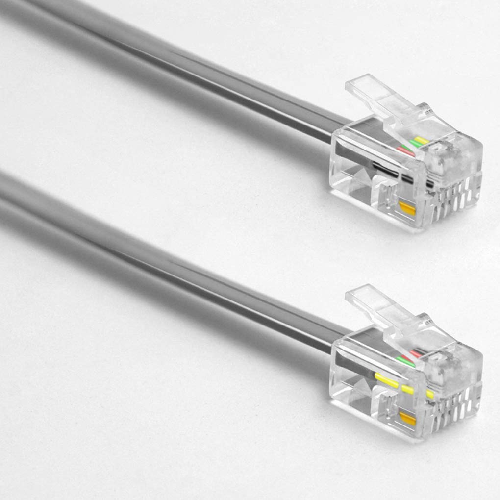 NECABLES 4Pack 6 Inch Short Telephone Cord Phone Cable Wall Phone Cord for Landline RJ11 6P4C Male to Male