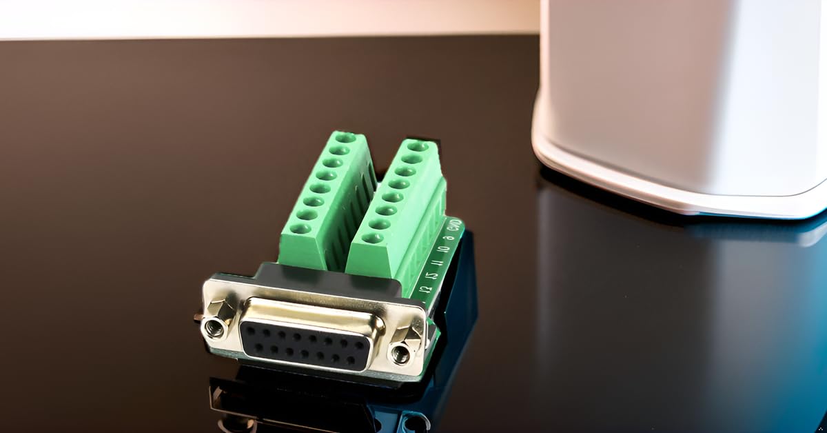 Twinkle Bay DB15 Connector to Wiring Terminal Db15 Breakout Board Solder-Free (Female Adapter with Nut)