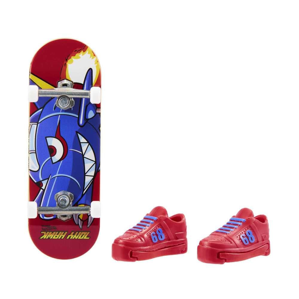 Fingerskate Tony Hawk HGT64 Skateboard with Finger and 1 Pair of Trainers Red