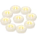 PUNPUBA 36pack Flameless Led Floating Candles, 3” Plastic Tealights Battery Operated Flickering 100+ Hour Waterproof for Cylinder Vases, Centerpieces