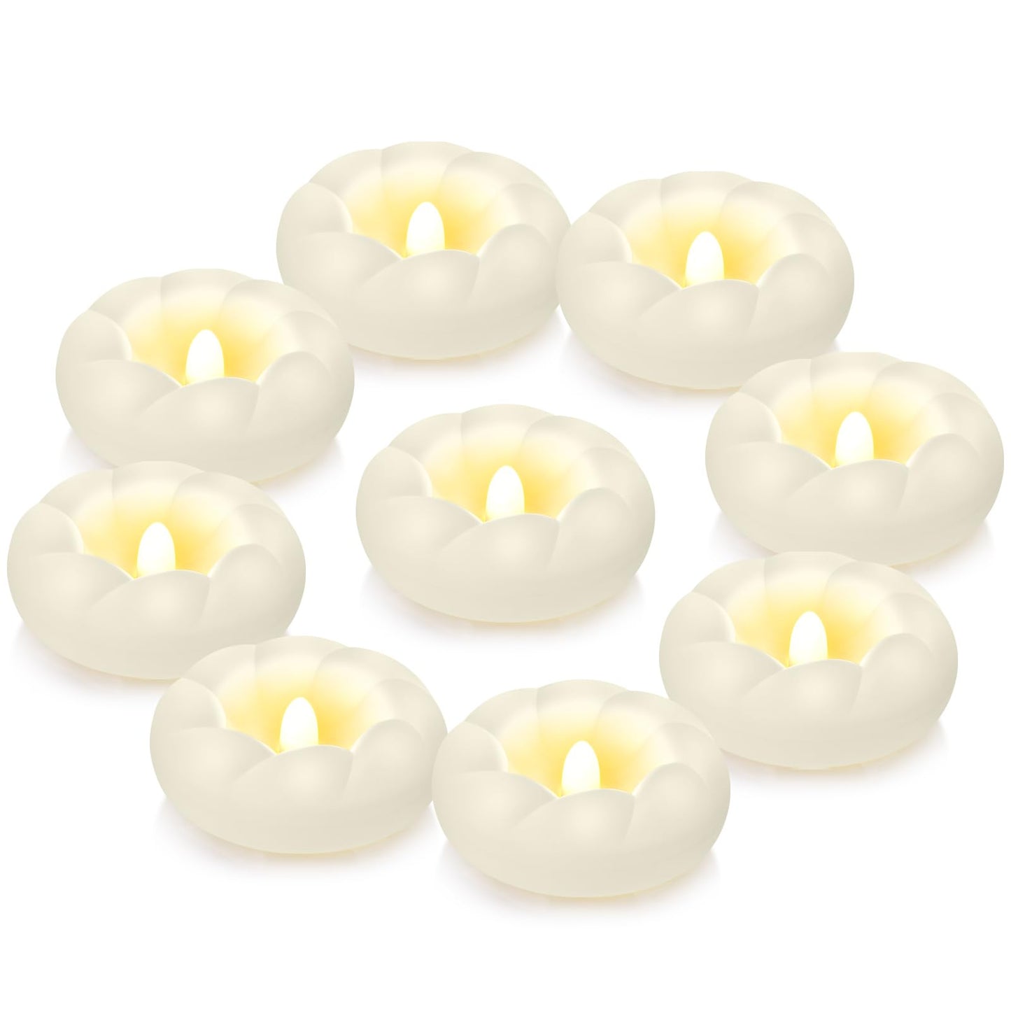 PUNPUBA 36pack Flameless Led Floating Candles, 3” Plastic Tealights Battery Operated Flickering 100+ Hour Waterproof for Cylinder Vases, Centerpieces