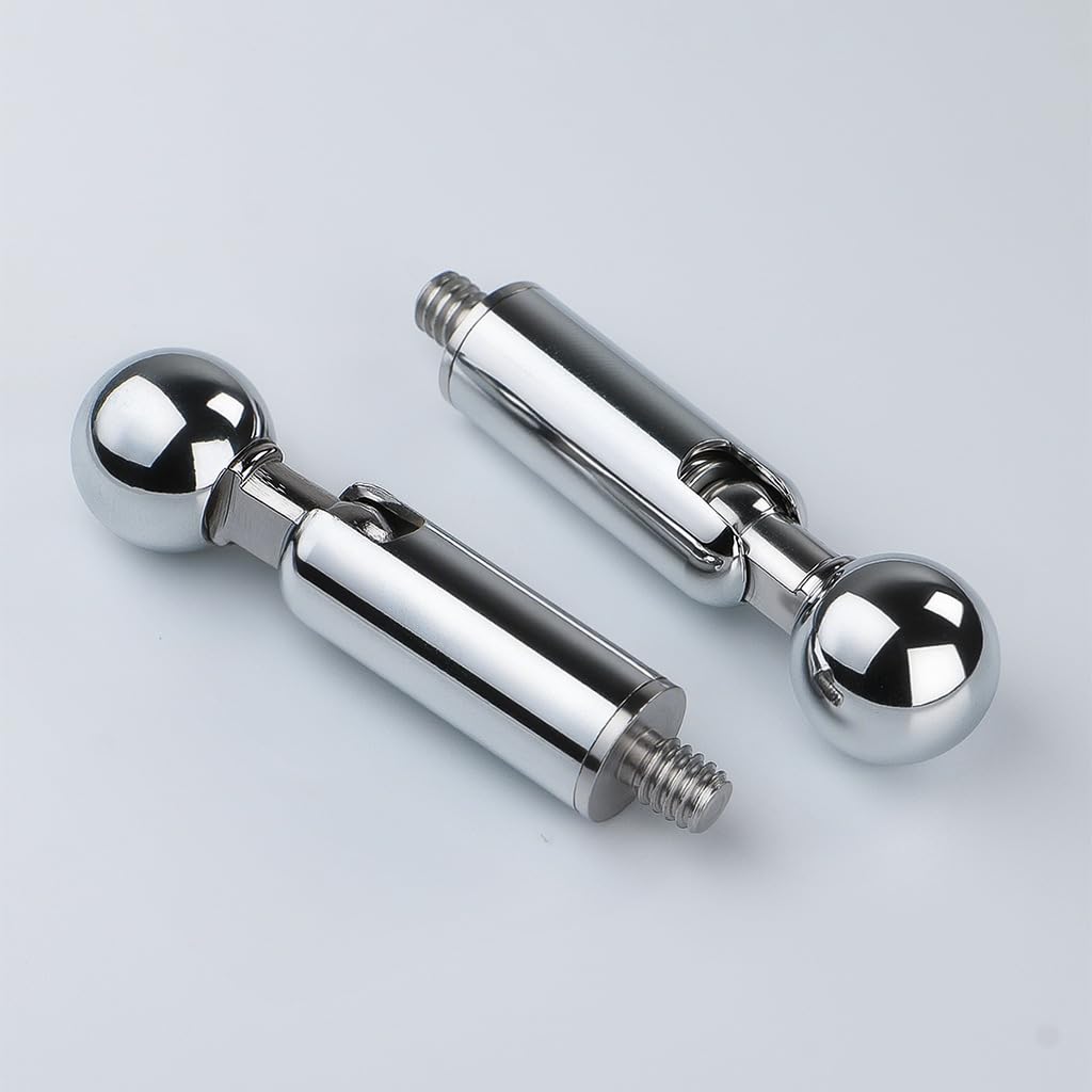 ThtRht 2 Pack 17mm Ball Head to 1/4''-20 Screw Thread Stud Heavy Duty Stainless Steel Super Clamp Mount Connector for Gopro Camera Tripod Phone Holder